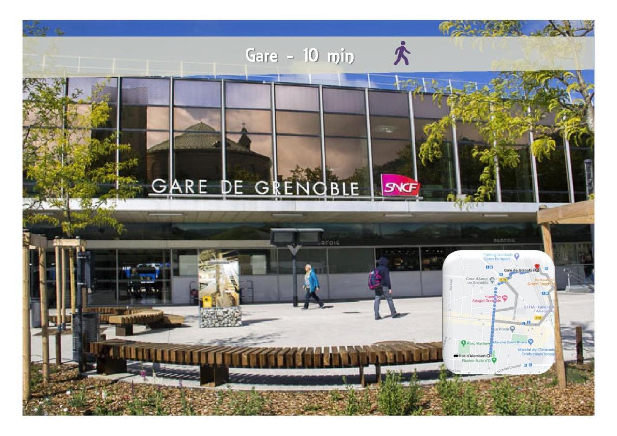 Le 62 - Spacieux T2 Avec Jardin, Parking & Tramway Grenoble Esterno foto