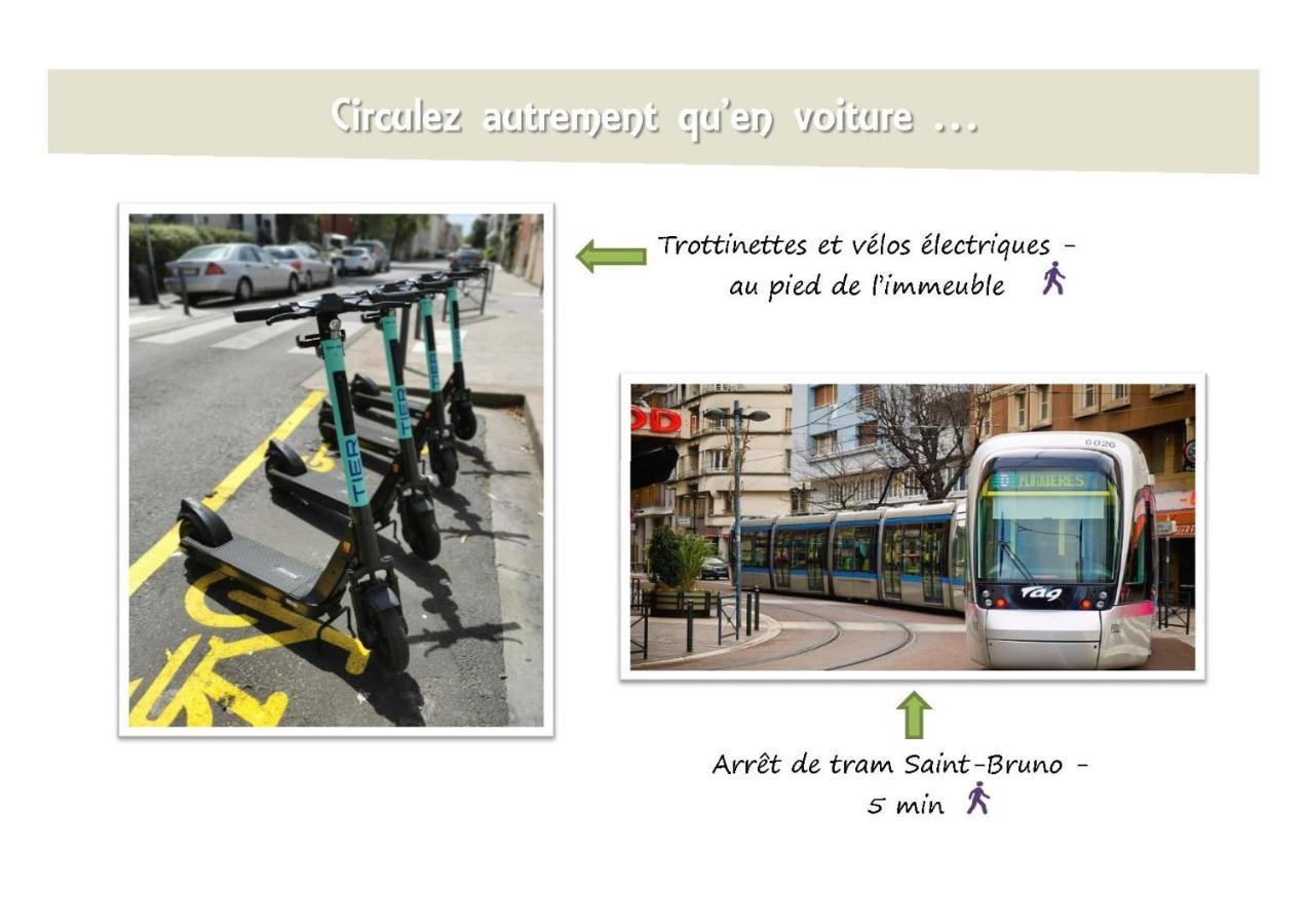 Le 62 - Spacieux T2 Avec Jardin, Parking & Tramway Grenoble Esterno foto